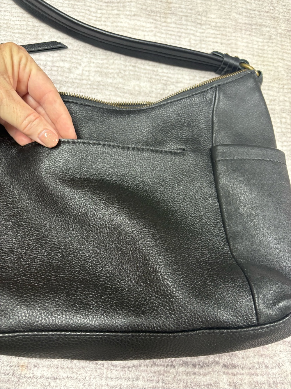 The Sak Keira Hobo Black Leather Shoulder Bag Y2K Everyday Boho Western - Picture 8 of 13